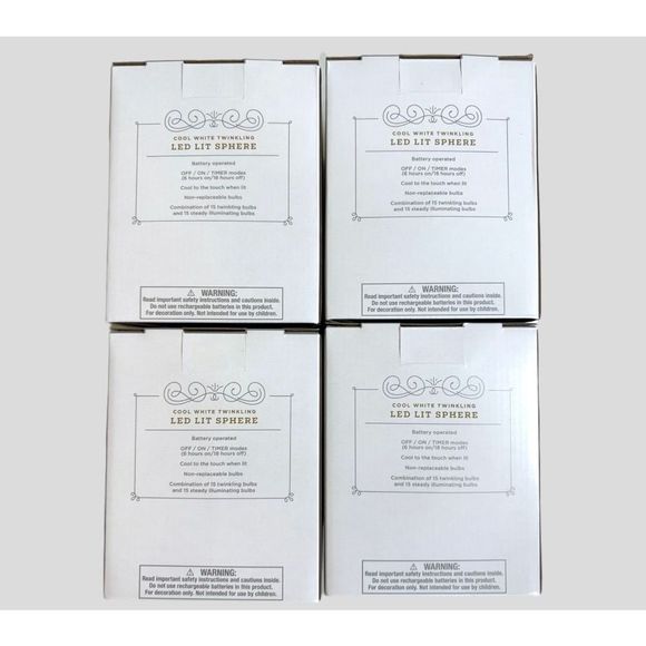 4-Wondershop Christmas LED Clear 5-1/4” dia Sphere with 30 Dew Drop String Light - Picture 2 of 4